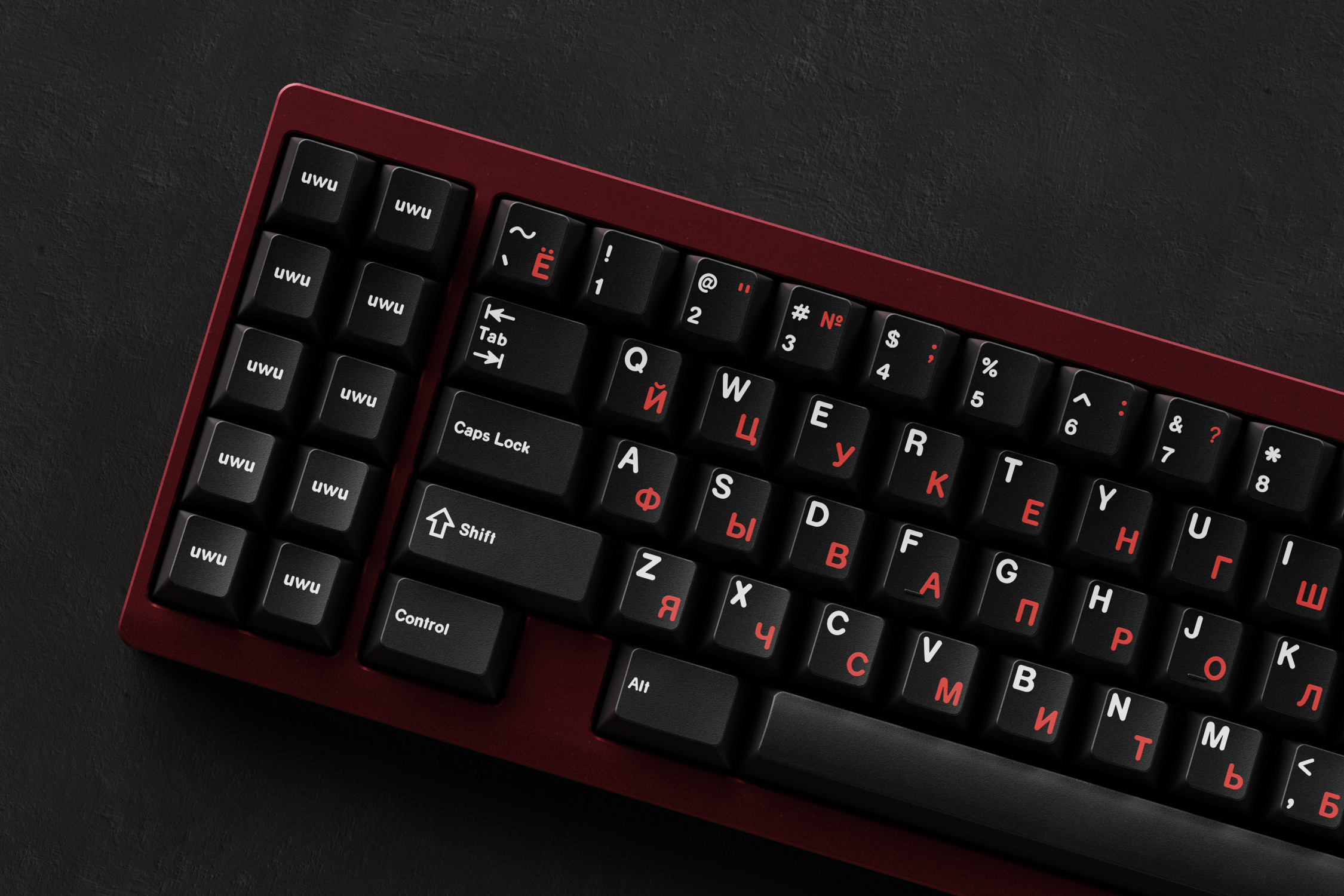 (In Stock) GMK WoB Red Cyrillic Keyset