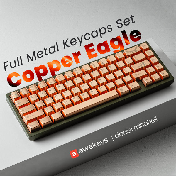 In Stock) Awekeys Copper Eagle Full Metal Keycap Set