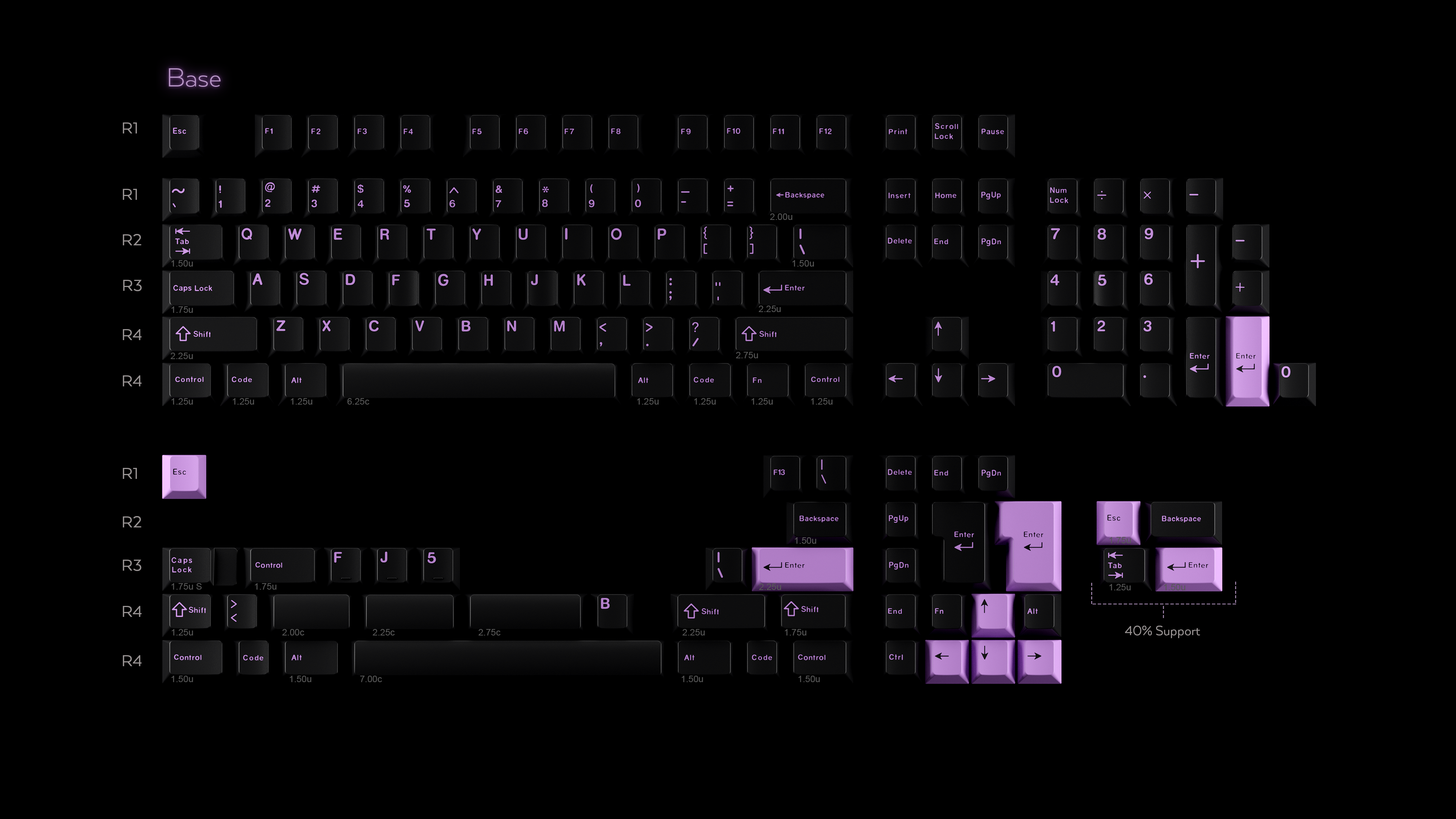 (In Stock) GMK Lilac on Black Keyset