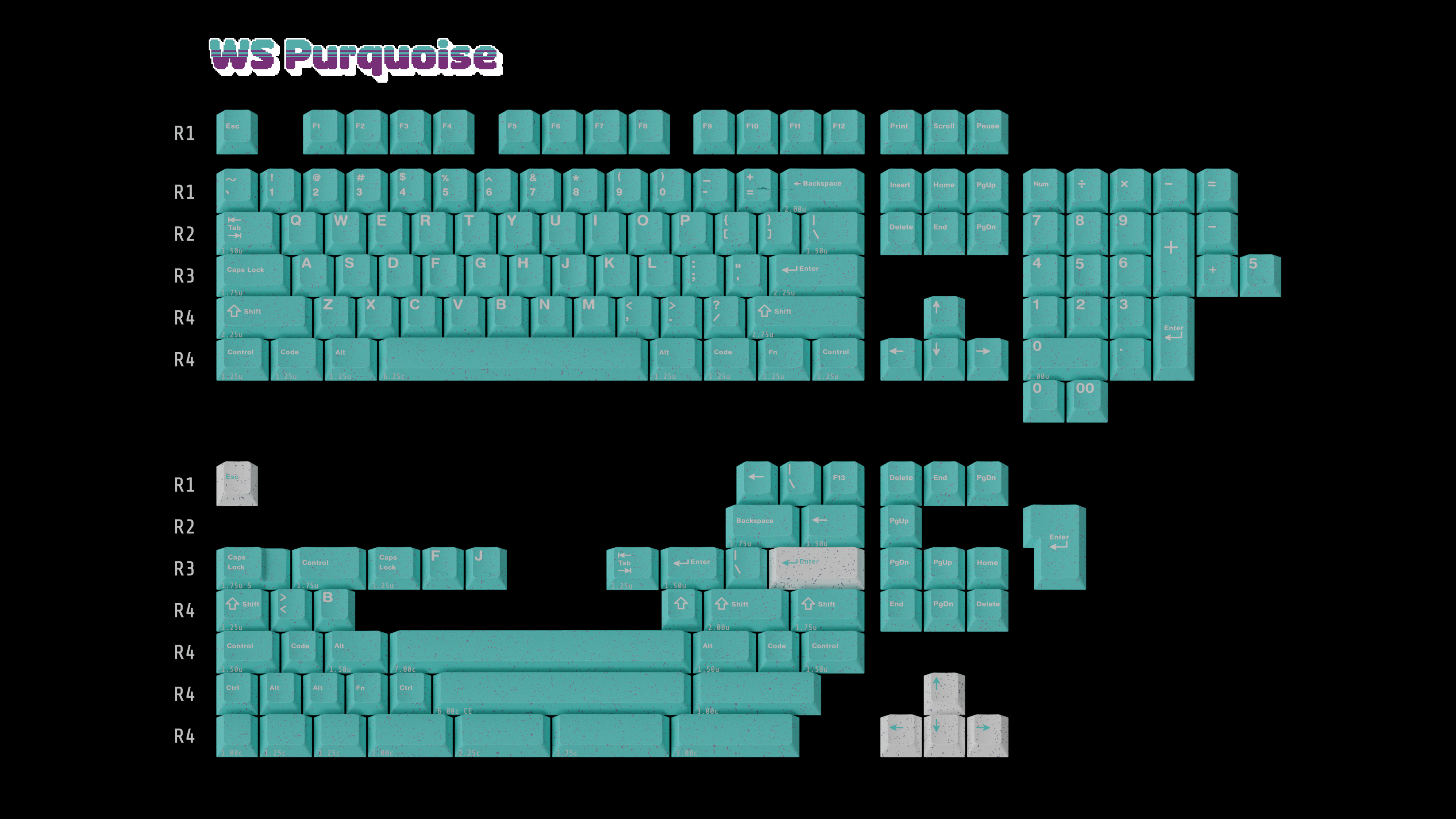 (Group Buy) WS Purquoise Doubleshot PBT Keycaps