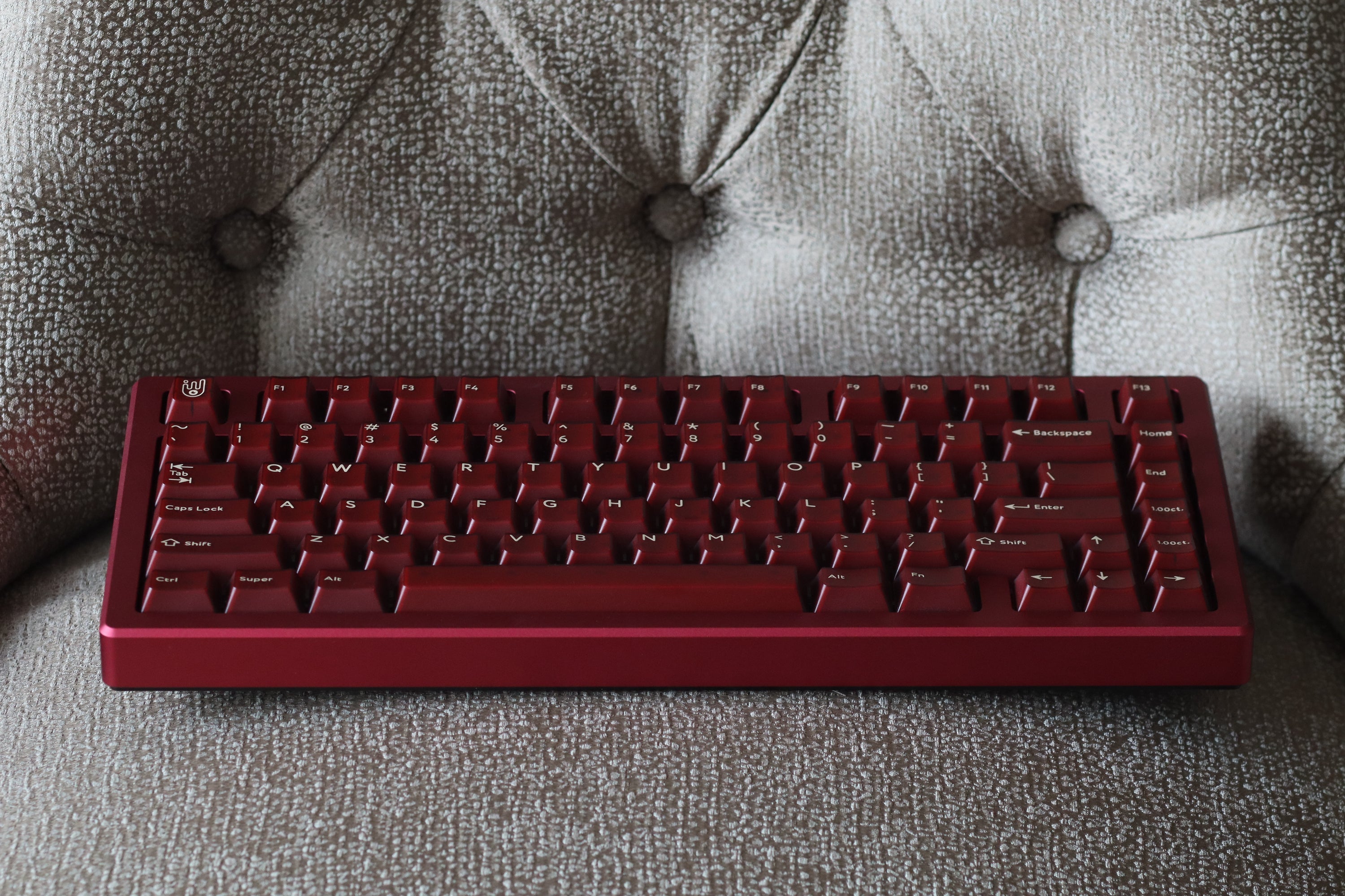 (Group Buy) Jris75 Keyboard Kit - Wine Red & Black (Anodised)