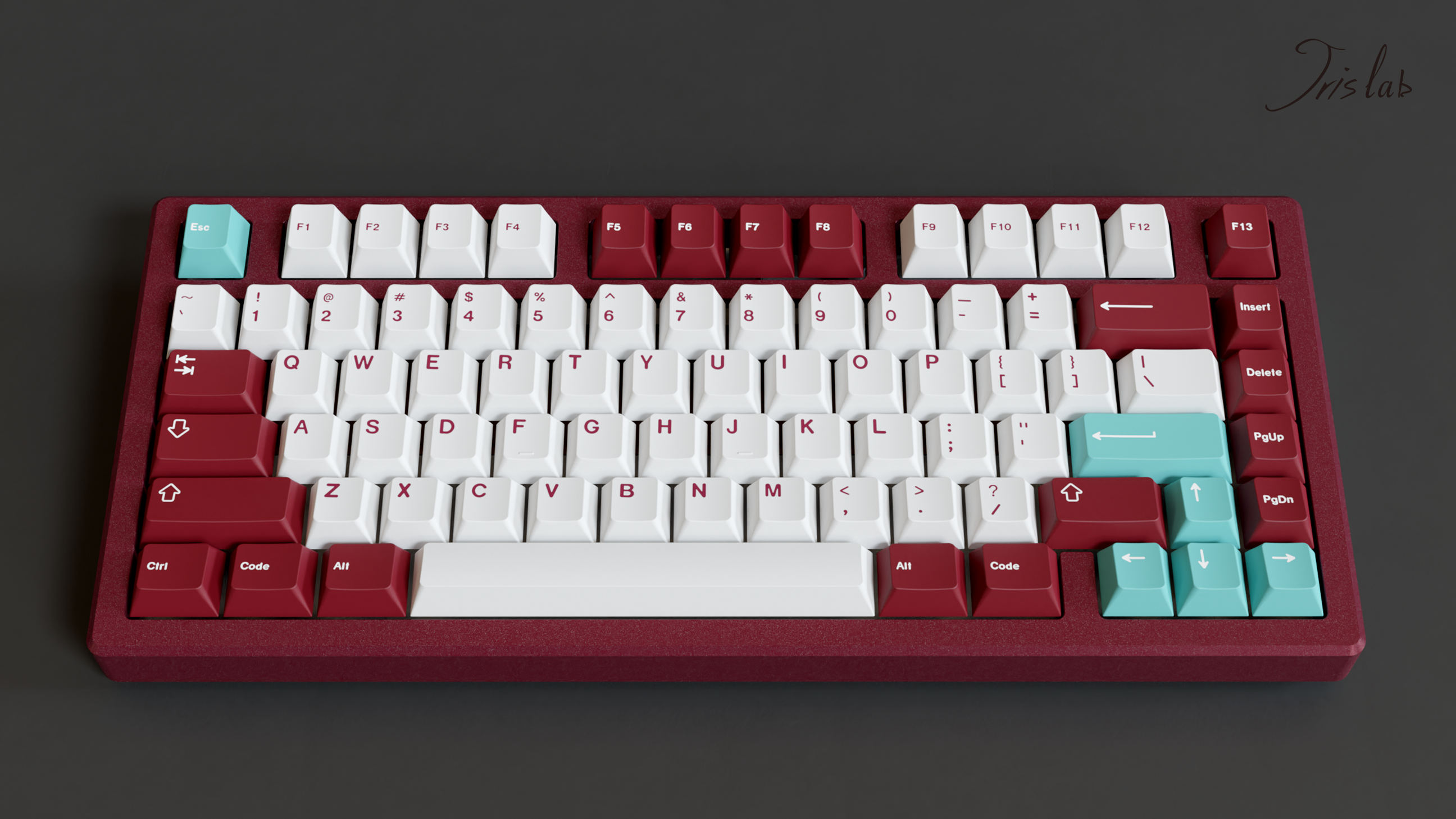 (Group Buy) Jris75 Keyboard Kit - Wine Red & Black (Anodised)