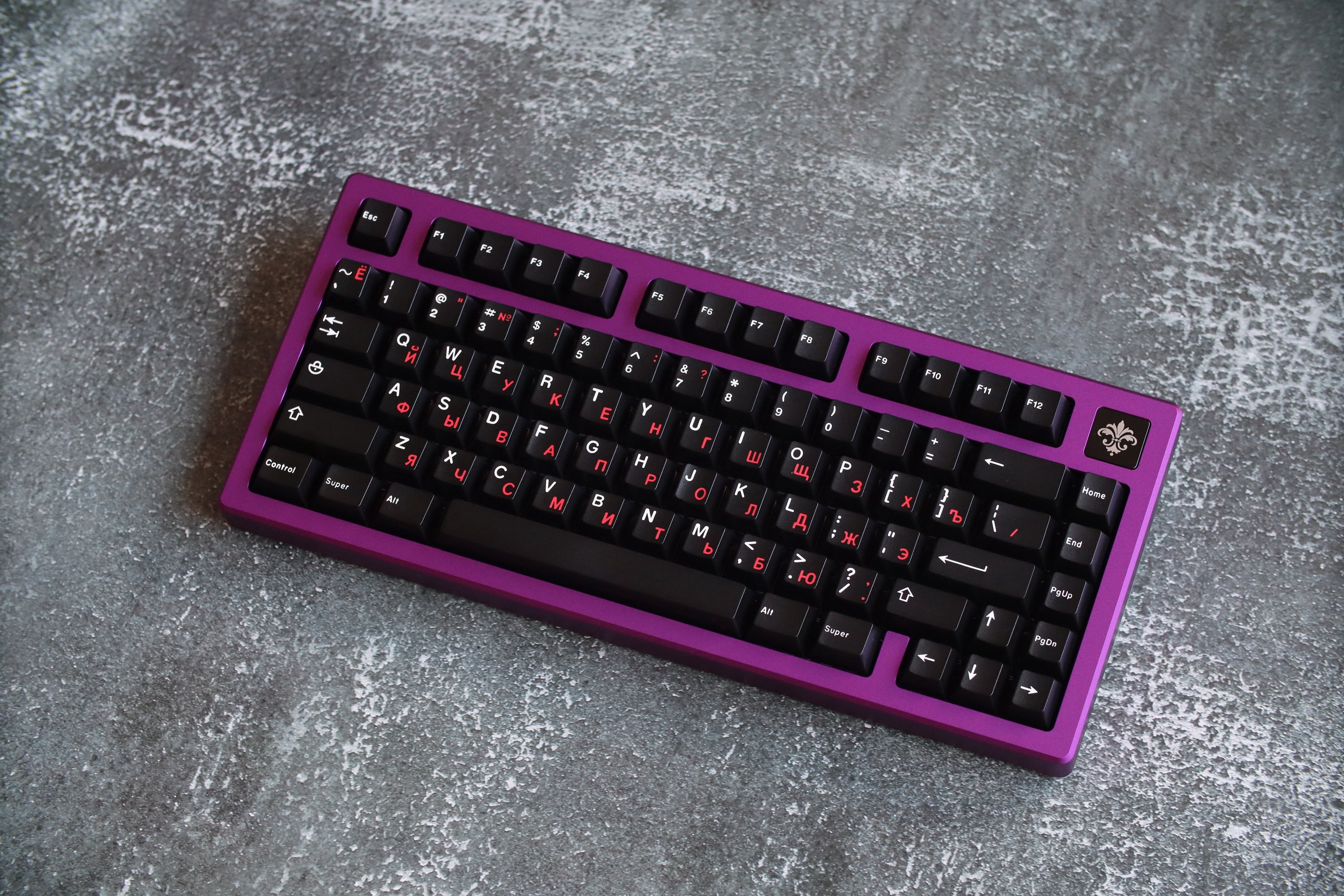 (Group Buy) Jris75 Keyboard Kit - Purple & Black (PVD)