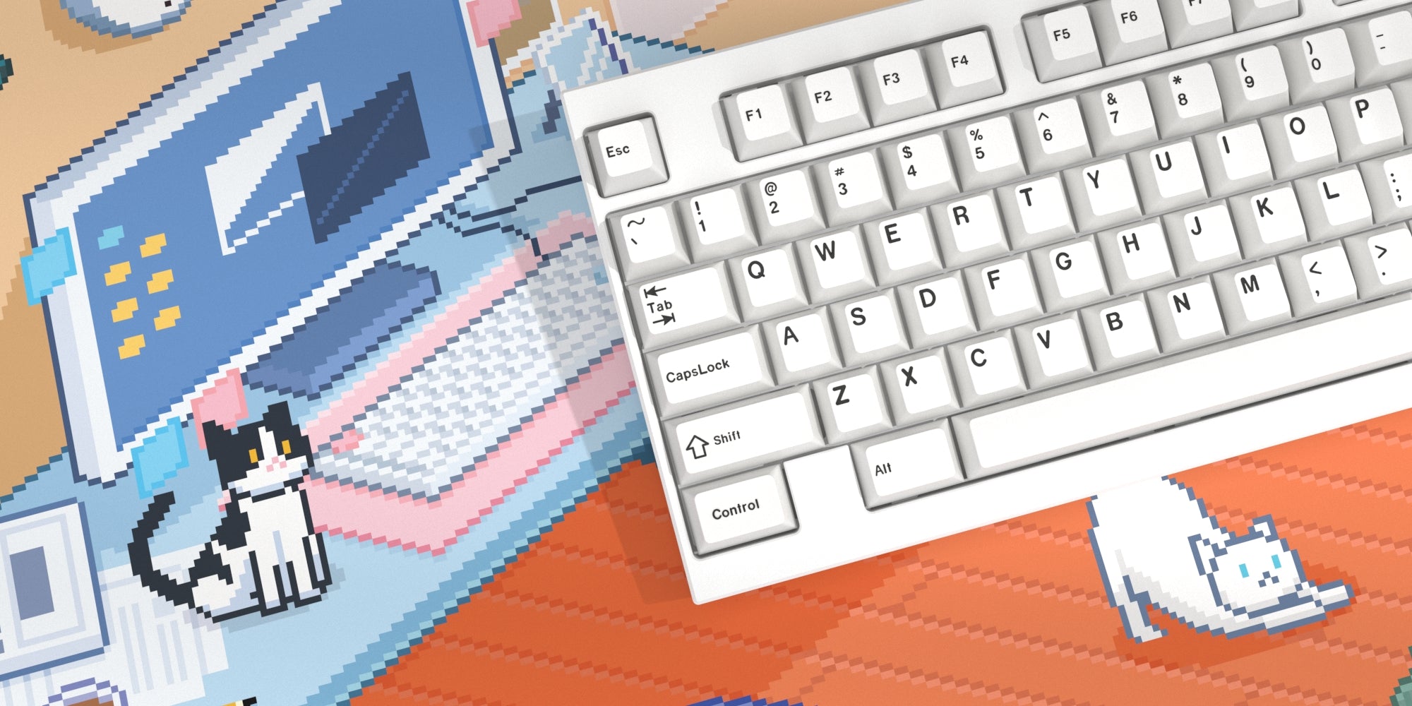 (Group Buy) Dot Cat and Dot Dog Deskmats