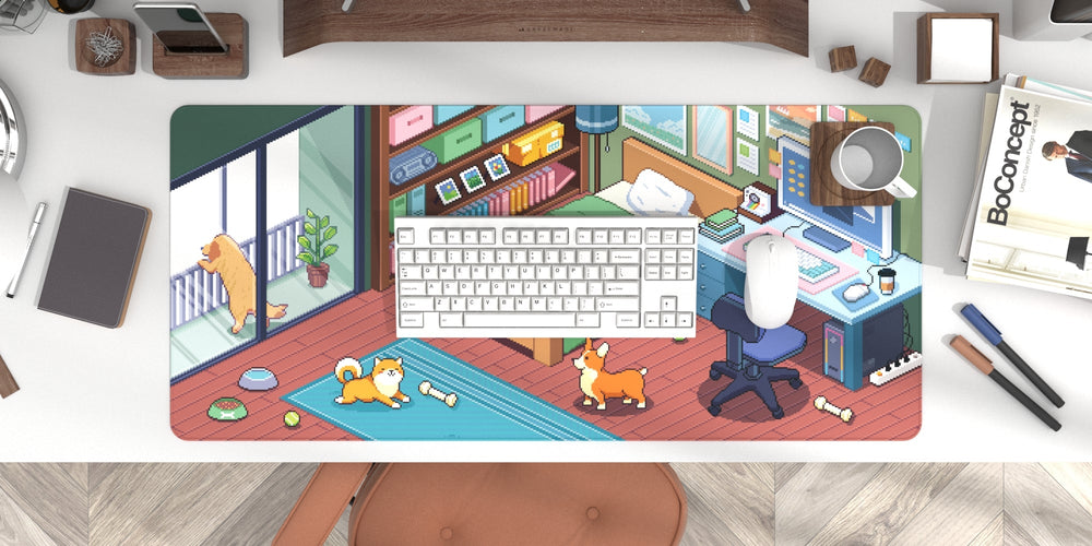 (In Stock) Dot Cat and Dot Dog Deskmats