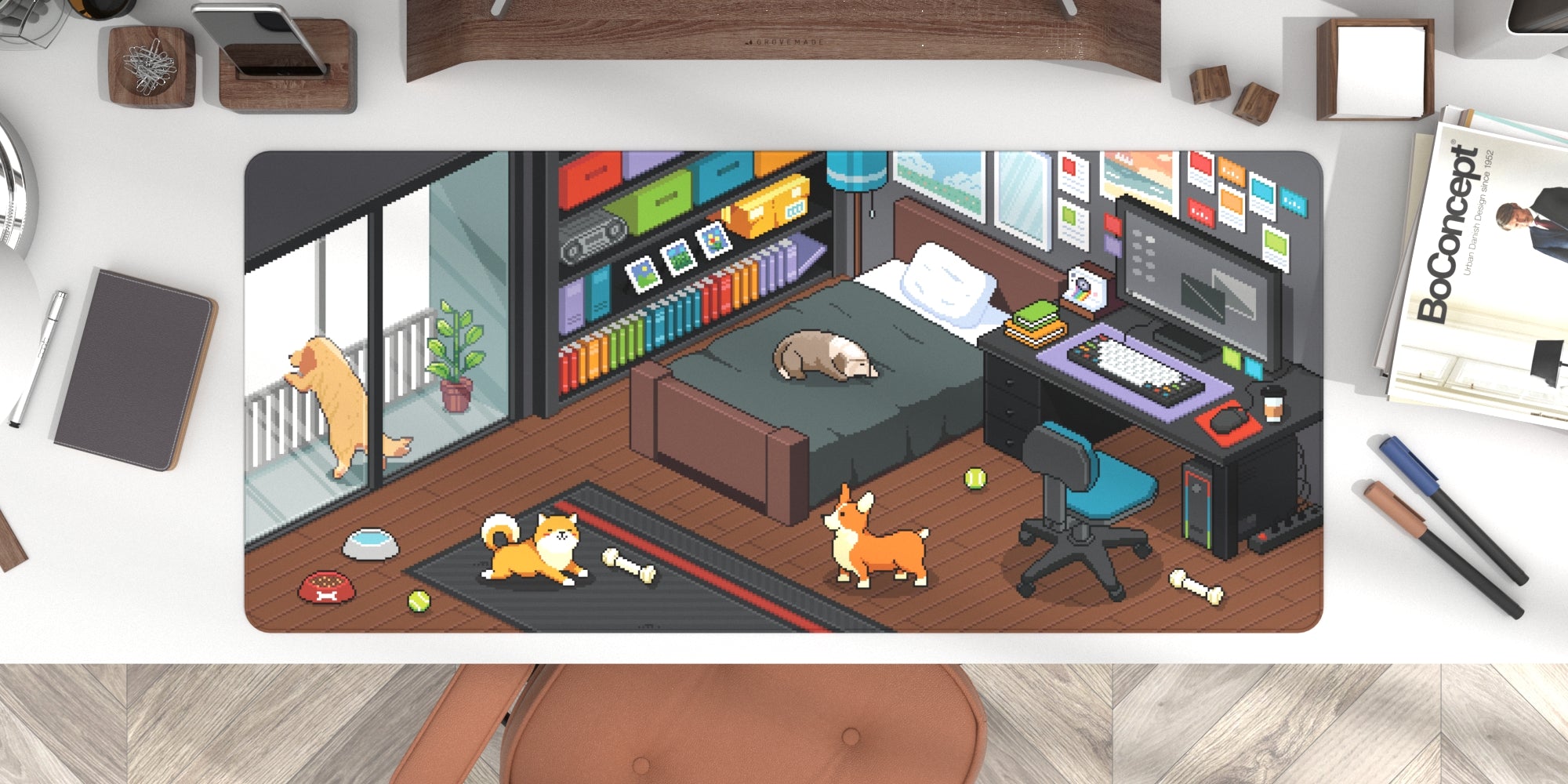 (Group Buy) Dot Cat and Dot Dog Deskmats
