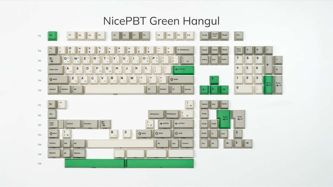 (In Stock) NicePBT Green Hangul