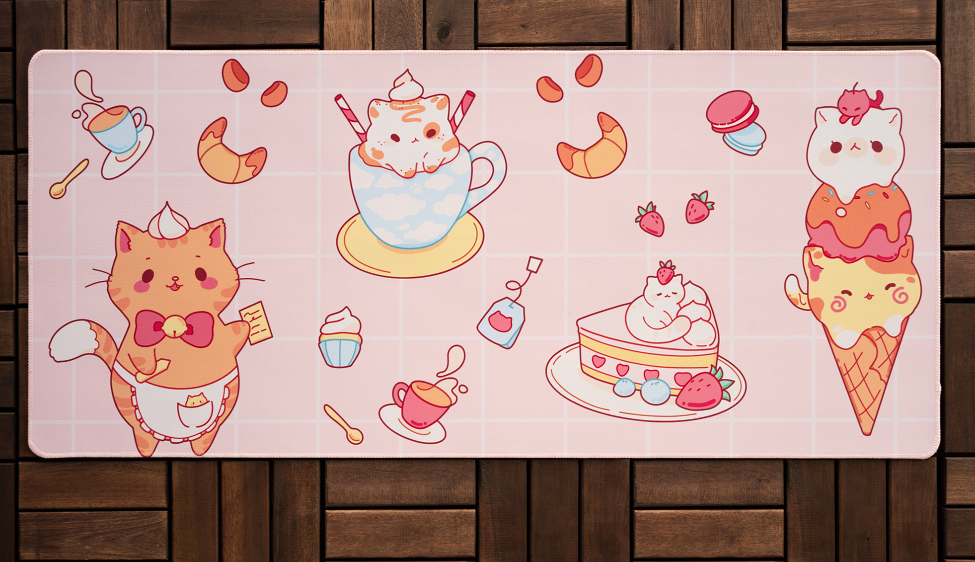(Group Buy) Cat Cafe Deskmats