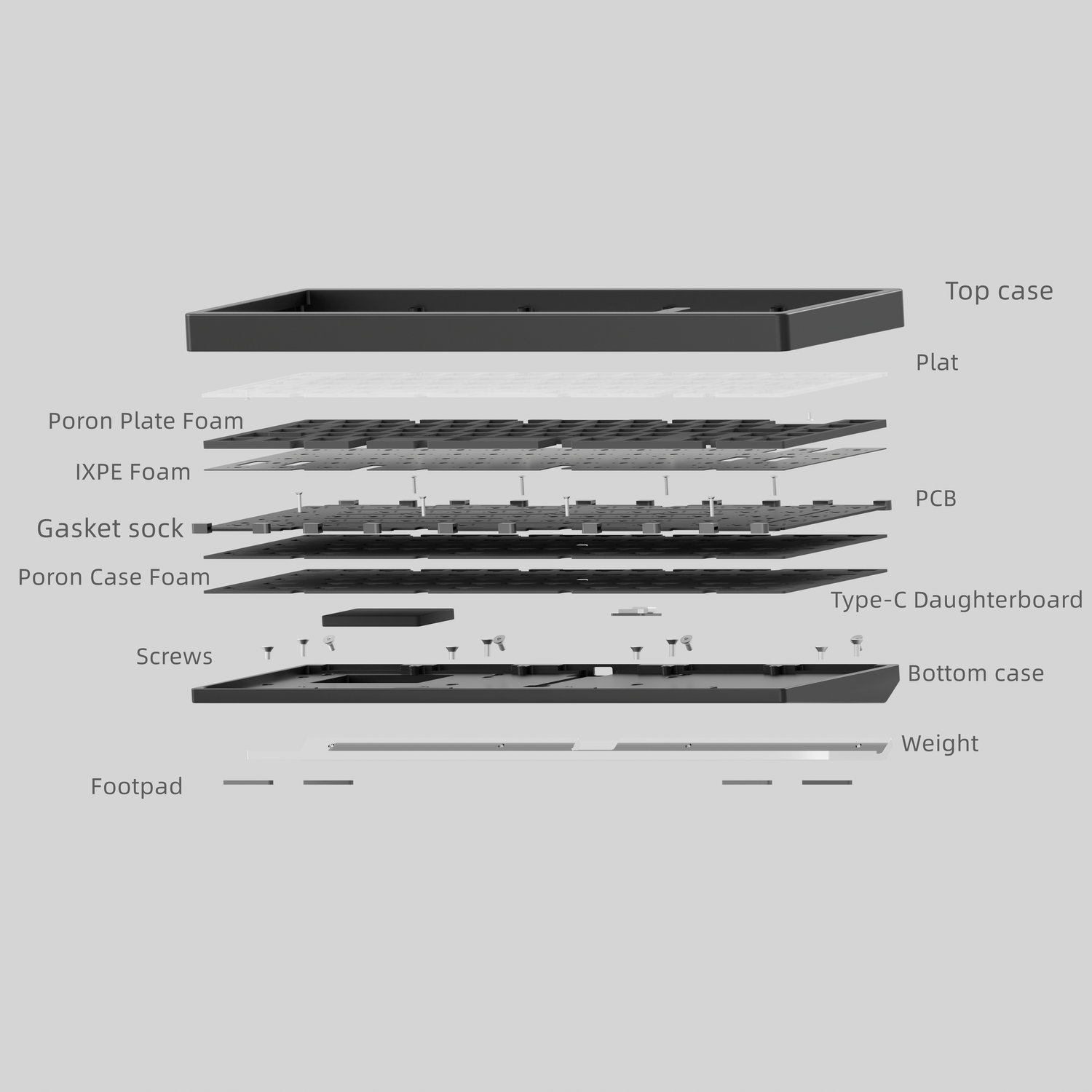 (Group Buy) Jris65 Keyboard Kit - E-White & Black