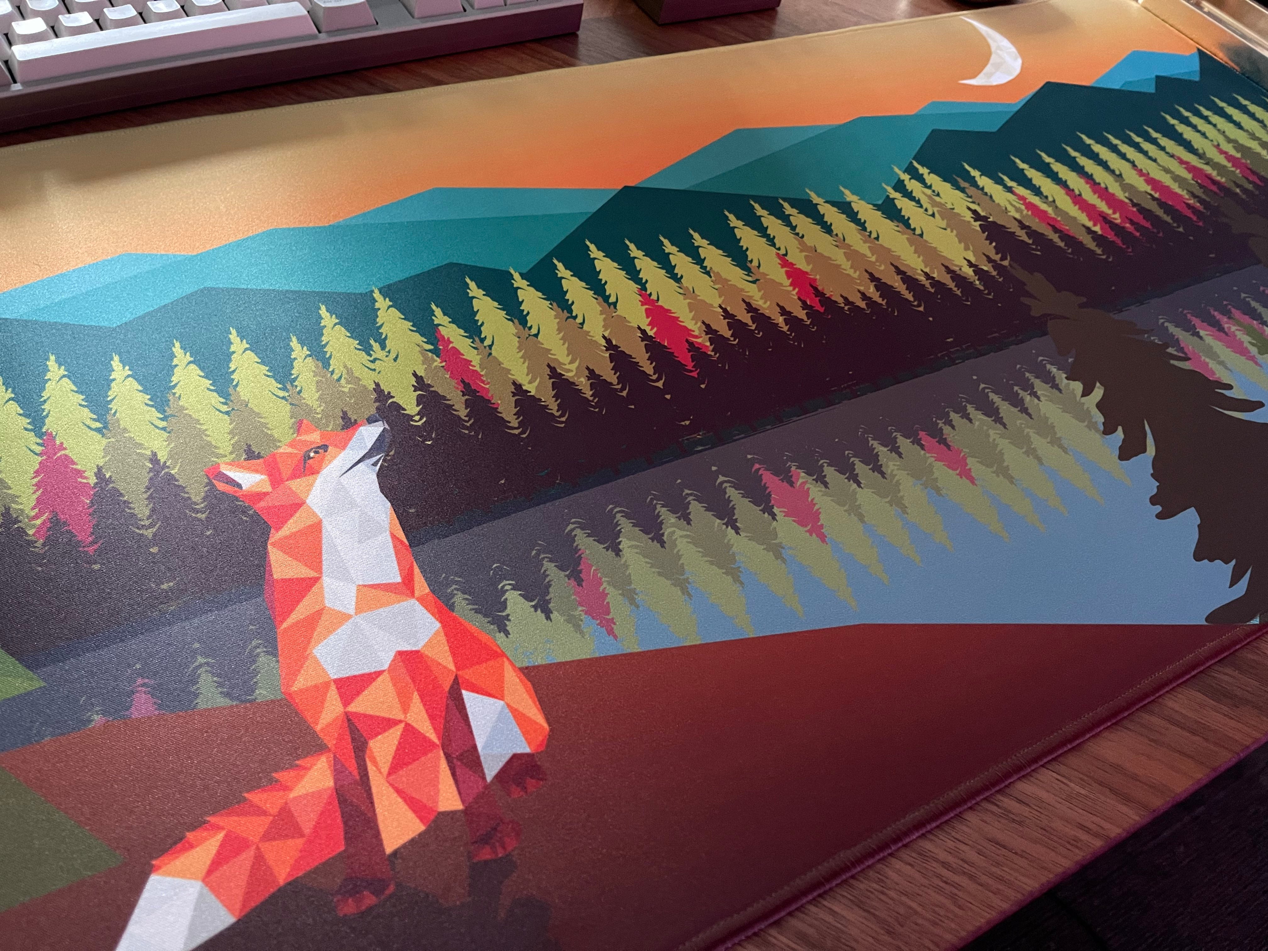 (In Stock) Fox & Moon Deskmat