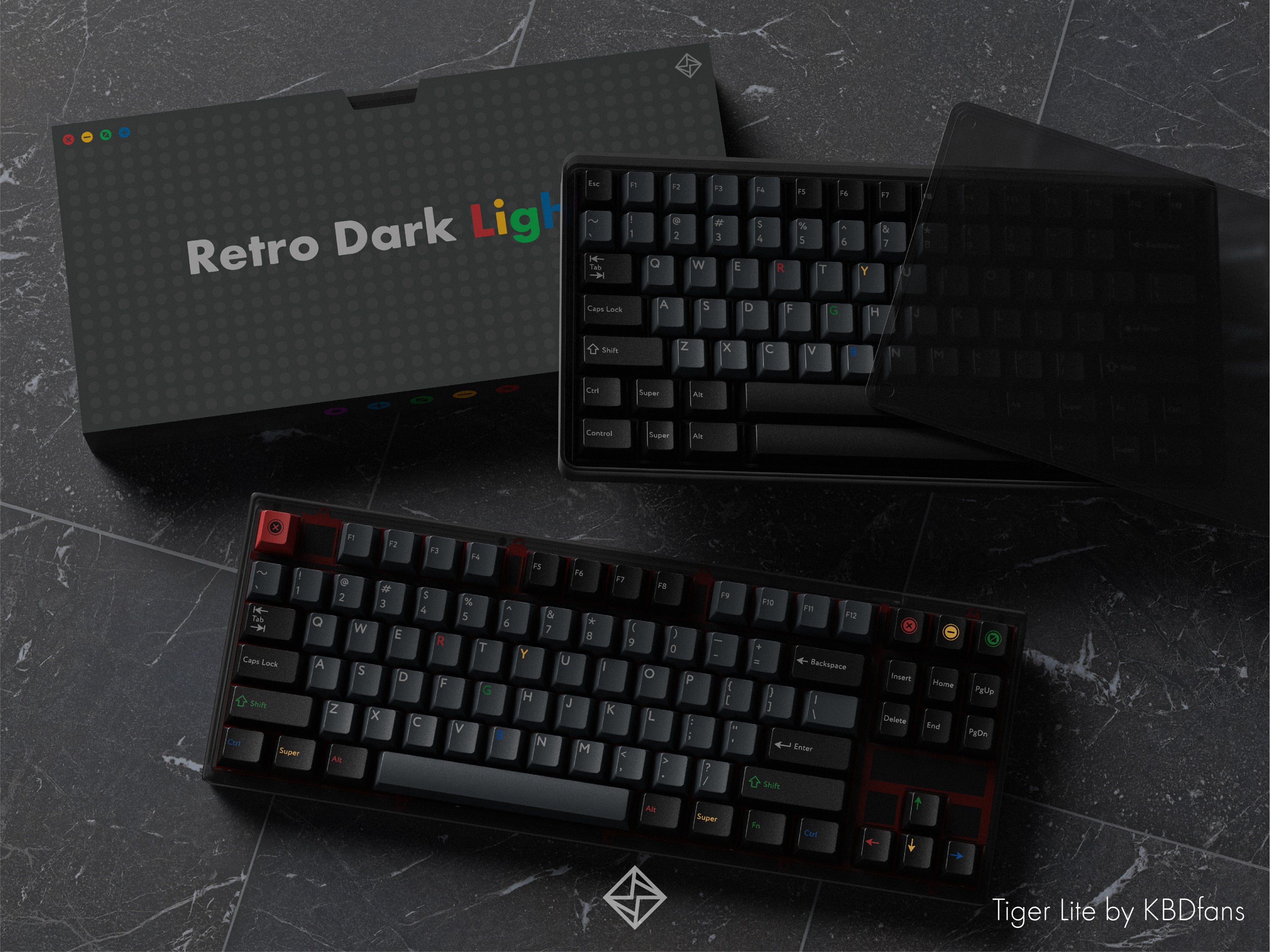 (In Stock) PBTFans Retro Dark Lights Keycaps